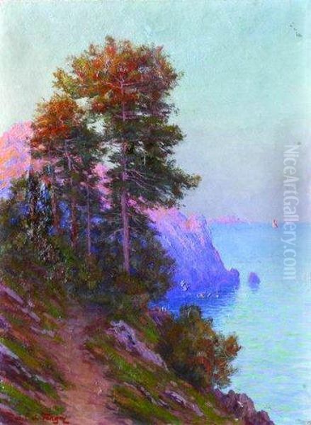 Paysage De L'esterel Oil Painting by Adelin Charles Morel De Tanguy