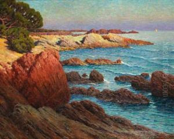  Les Cotes Rocheuses En Mediterranee  Oil Painting by Adelin Charles Morel De Tanguy