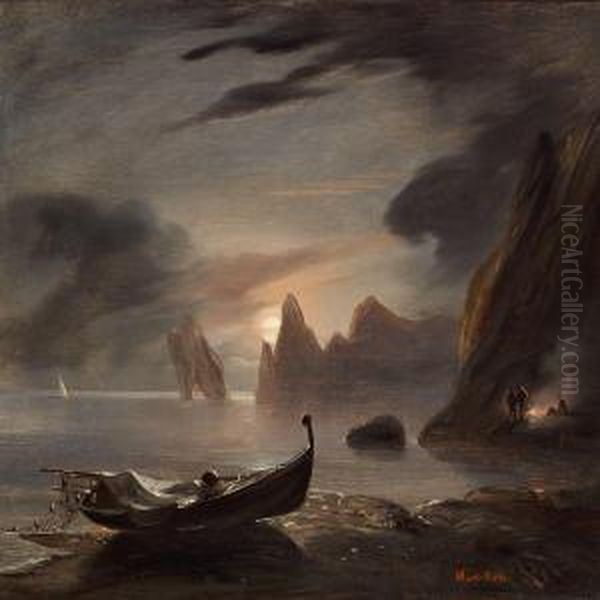 Full Moon, Capri Oil Painting by Antoine Leon Morel-Fatio