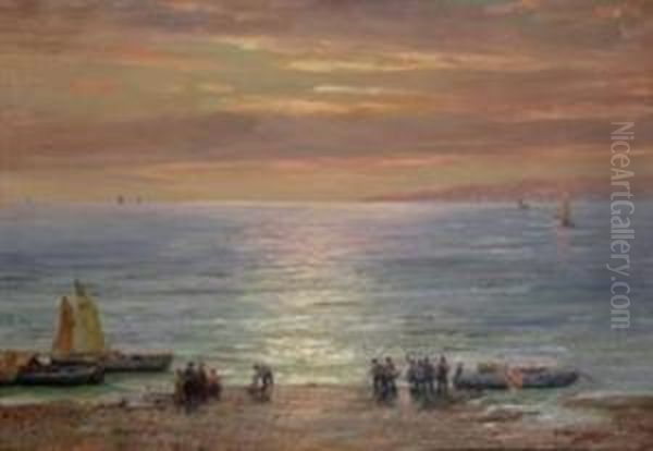 Arrivo Della Pesca Oil Painting by Federico Morello