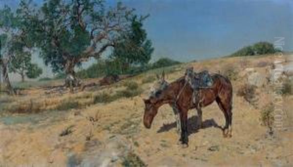 Don Quichotte Et Sancho Panca Oil Painting by Jose Moreno Carbonero