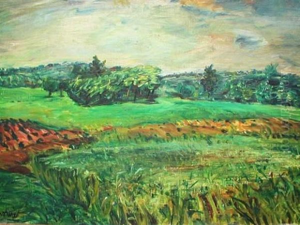 Paysage Champetre Oil Painting by Rene Morere