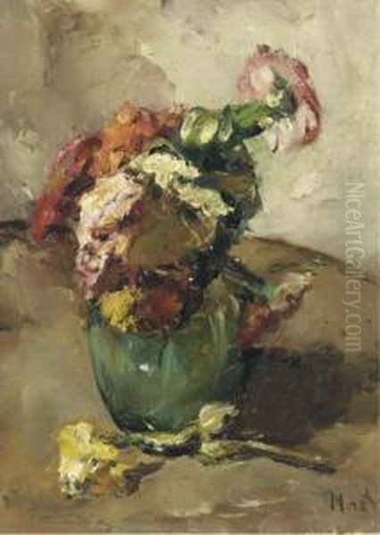 A Still Life With Flowers Oil Painting by Christine Moret