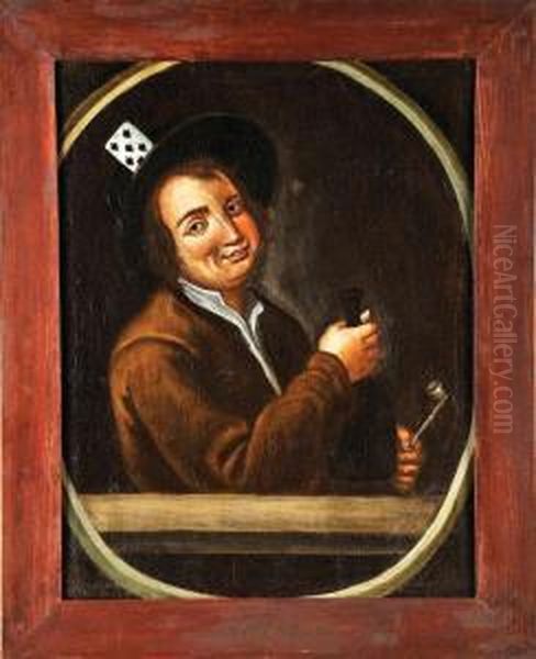 Jogador De Cartas Oil Painting by Jose Antonio Morgado Setubal