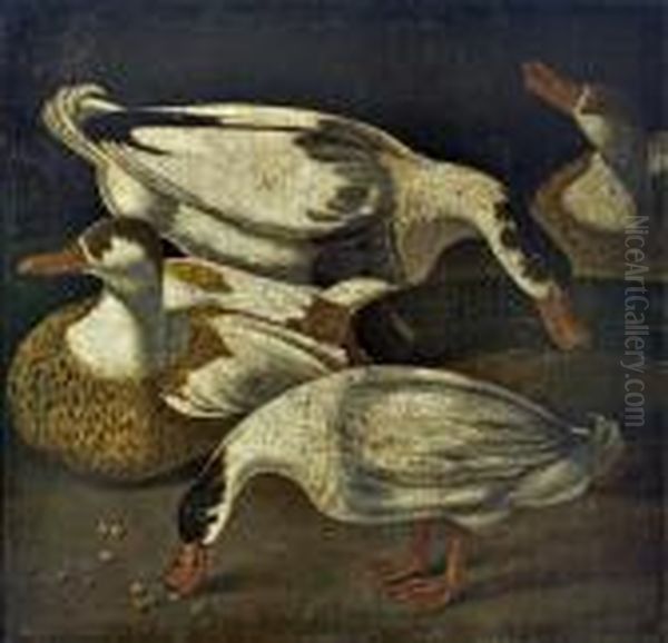 Patos Oil Painting by Jose Antonio Morgado Setubal