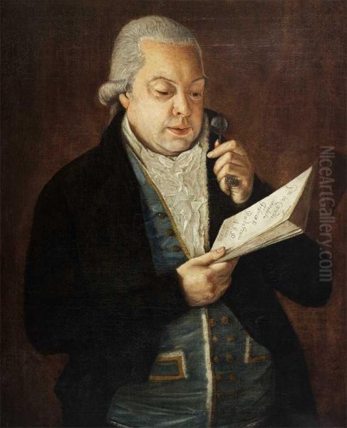 Retrato Do Actor Antonio Jose De Paula Oil Painting by Jose Antonio Morgado Setubal