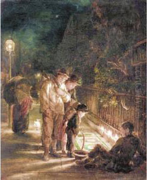 The Street Artist Oil Painting by Alfred Morgan