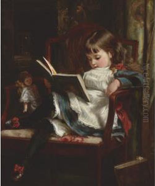 Reading Bluebeard Oil Painting by Alfred Morgan