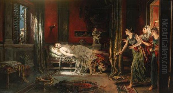 Medea By Her Wiles Restored To Youthfulness Oil Painting by Alfred Morgan