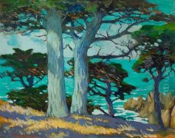 Cypress, Carmel Coast Oil Painting by Mary Deneale Morgan