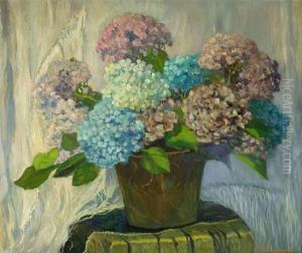 Hydrangeas Oil Painting by Mary Deneale Morgan