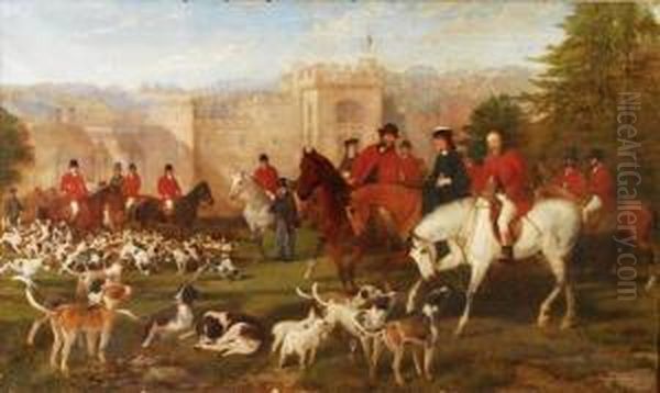 Theherefordshire Hunt At Hampton Court, Hereford Oil Painting by Matthew 