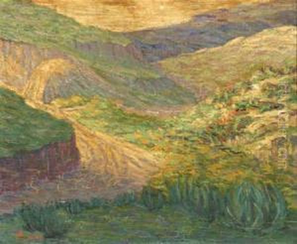 A Canyon Trail, California Oil Painting by Theodore John Morgan