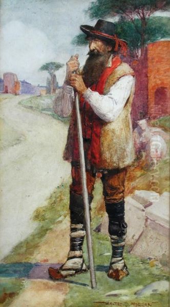 An Italian Shepherd Oil Painting by Walter Jenks Morgan