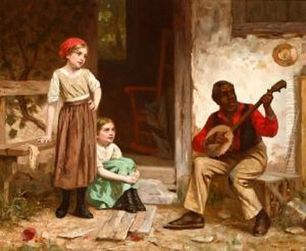 The Banjo Player Oil Painting by William Morgan