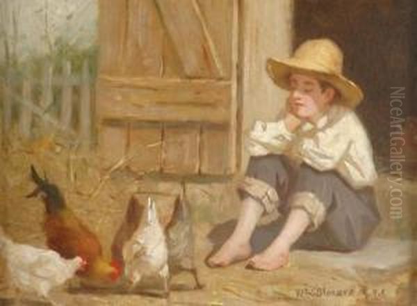 The Barefoot Boy And The Morning Meal Oil Painting by William Morgan