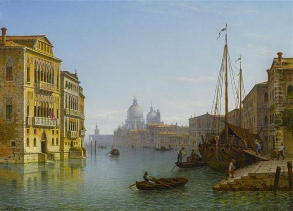 The Grand Canal With View Over Santa Maria Della Salute Oil Painting by Carl Morgenstern