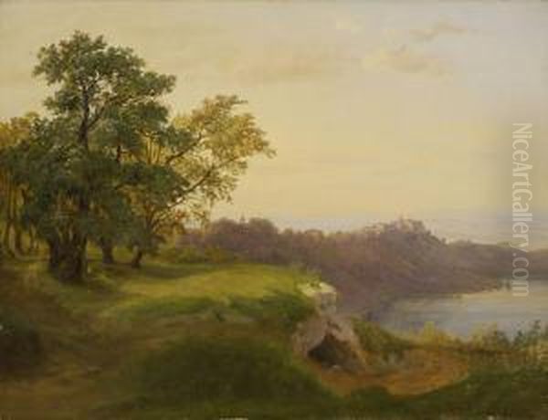 Landschaft Am Albaner See Oil Painting by Carl Morgenstern