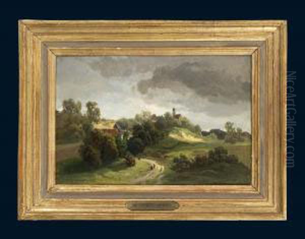 Romantische Dorflandschaft Oil Painting by Carl Ernst Morgenstern