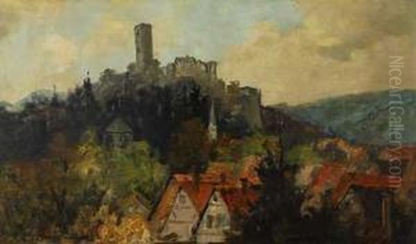 Burgruine Konigstein Oil Painting by Friedrich Ernst Morgenstern