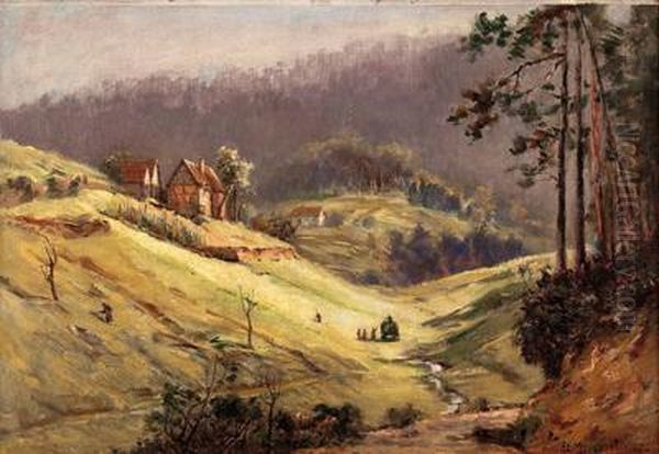 Gebirgstal Oil Painting by Friedrich Ernst Morgenstern