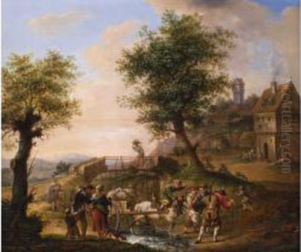 Wandermusikanten Auf Dem Weg Ins Oil Painting by Johann Ludwig Ernst Morgenstern