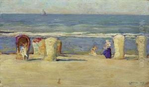 Bord De Mer Oil Painting by Goth Moricz