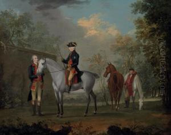 An Equestrian Portrait Of His Royal Highness Oil Painting by David Morier