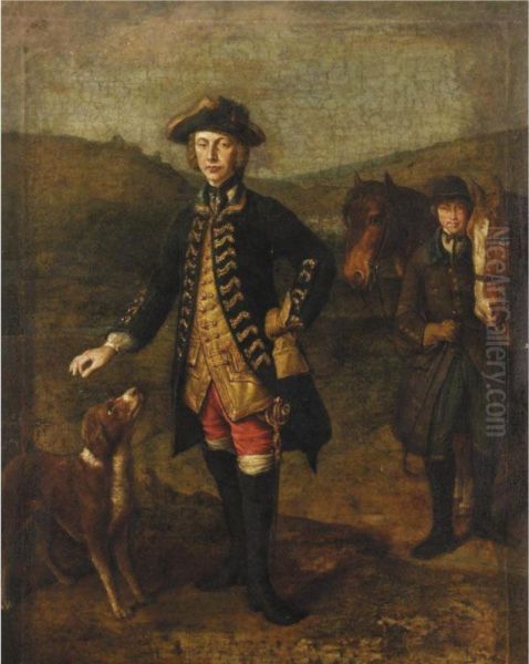 A Gentleman And His Dog Oil Painting by David Morier