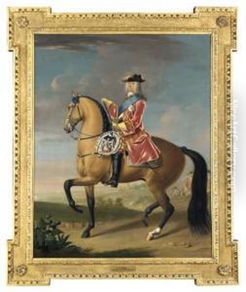 Equestrian Portrait Of King George Ii Oil Painting by David Morier