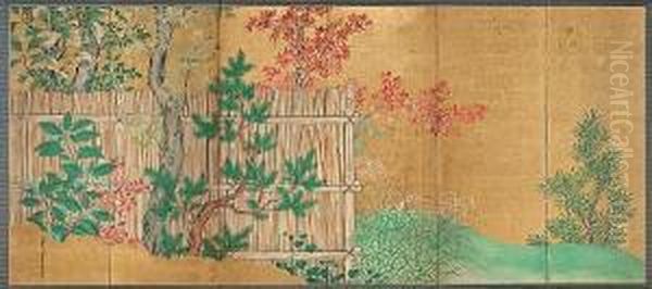 Autumn Plants Oil Painting by Yamamoto Morifusa