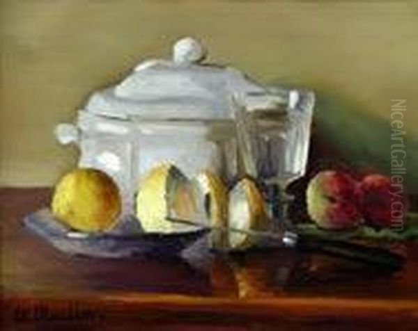 coin De Table Aux Citrons Oil Painting by Etienne Morillon