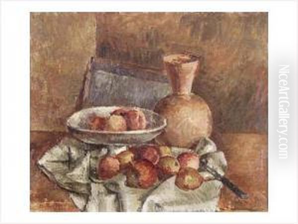 Fruits Dans Un Compotier Oil Painting by Etienne Morillon