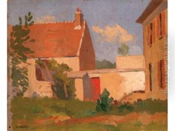 Ferme A Chessy, Aout 1937 Oil Painting by Louis Morin