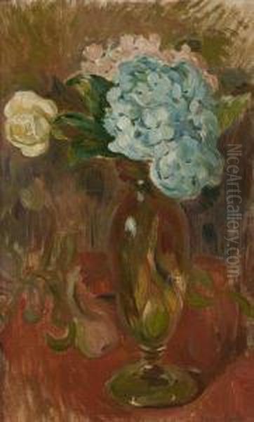 Les Hortensias Oil Painting by Berthe Morisot