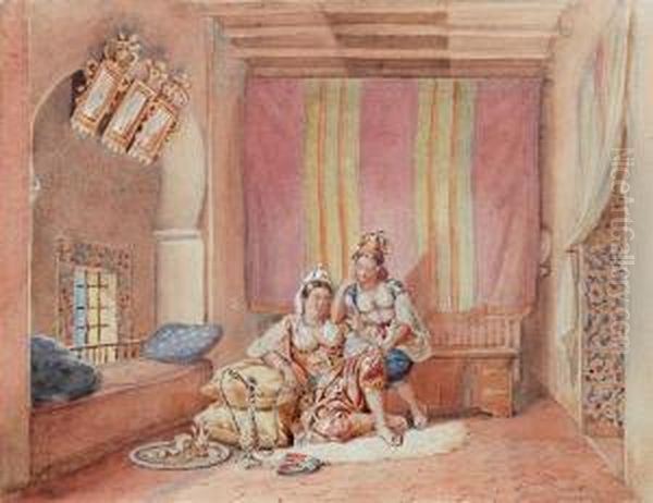 Orientalisches Interieur Mit Zwei Haremsdamen Oil Painting by William Moritz