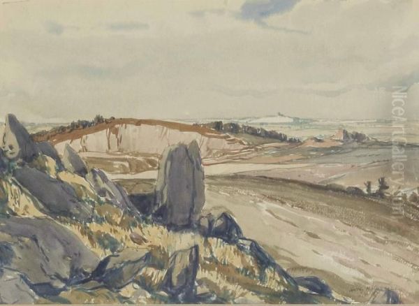 From Charnwood Rocks Towards Bredin Oil Painting by Harry Morley