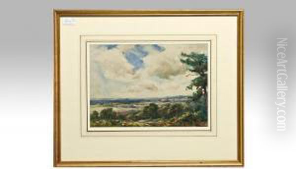 View Across A Valley Oil Painting by Thomas William Morley