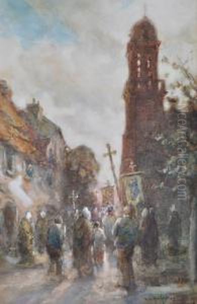 The Procession Oil Painting by Thomas William Morley