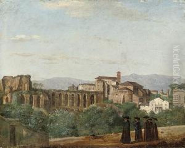 The Circus Maximus And The Church Of Santi Giovanni E Paolo Fromthe Palatine Hill, Rome Oil Painting by Hjalmar Morner