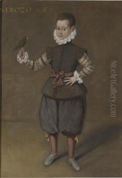 A Portrait Of A Boy, Aged 6, With A Falcon Oil Painting by Giovanni Battista Moroni