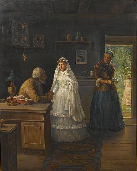 Before The Marriage Oil Painting by Alexandre Morosoff