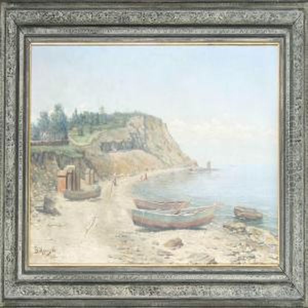 Southern Russian Coastal Scene Oil Painting by Vadim Lvovich Morozov