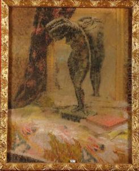 Nature Morte A La Statuette Oil Painting by Georges Morren