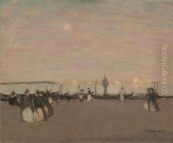 Evening Stroll, Venice Oil Painting by James Wilson Morrice