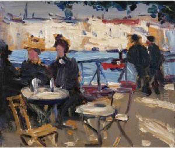 A Cafe Scene Oil Painting by James Wilson Morrice