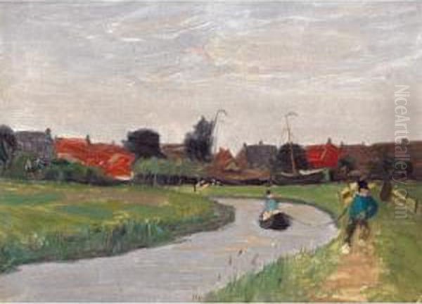 Along The Tow Path Oil Painting by James Wilson Morrice