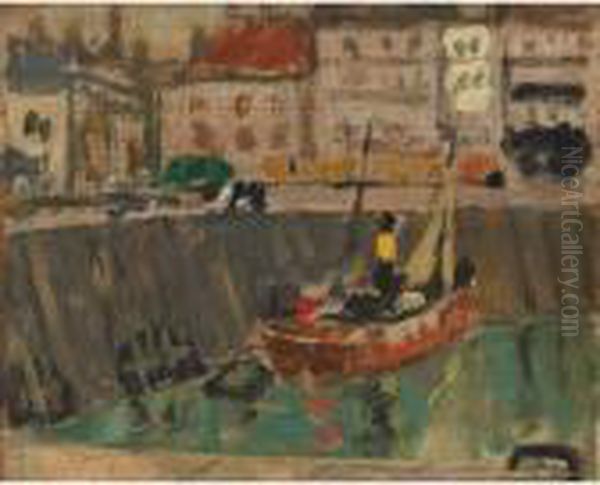 Dieppe Harbour, Low Tide Oil Painting by James Wilson Morrice