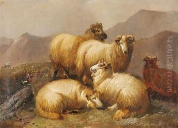 Ram In The Hills Oil Painting by Alfred Morris