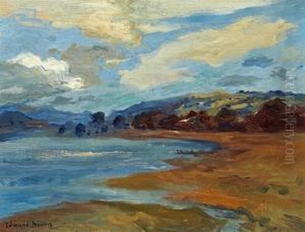 An Extensive Landscape View (unfinished Sketch On The Reverse) Oil Painting by Edmund G. Montague Morris